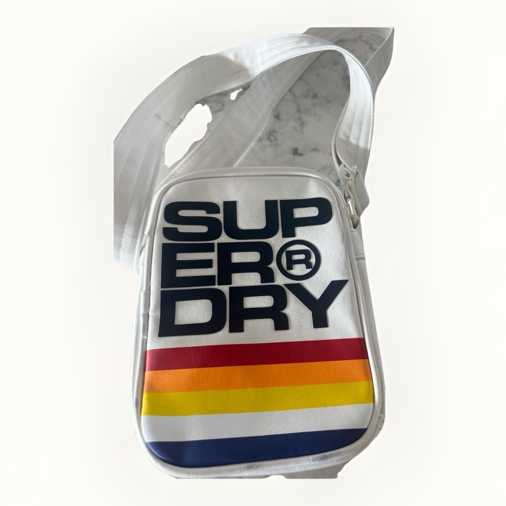 Authentic SuperDry bag unisex festival hold-all shoulder bag embossed  logo
